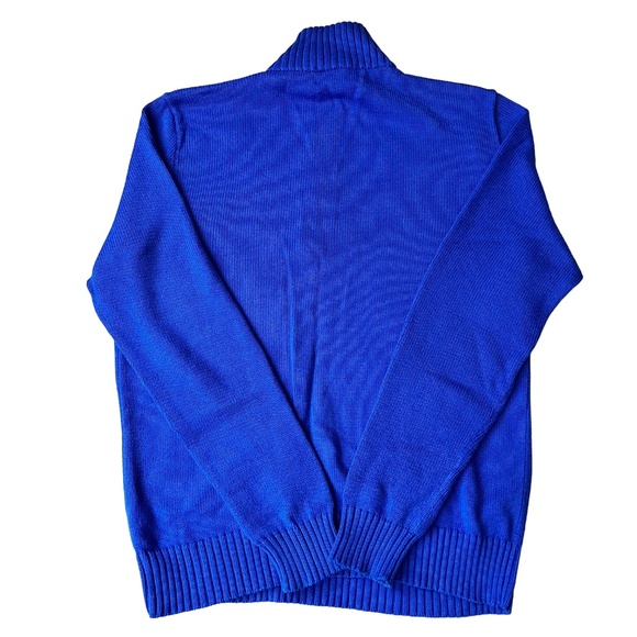 Polo Ralph Lauren Mens Small Pullover Sweater Blue Tight Knit 1/4 Zip Mock Neck - Picture 6 of 9